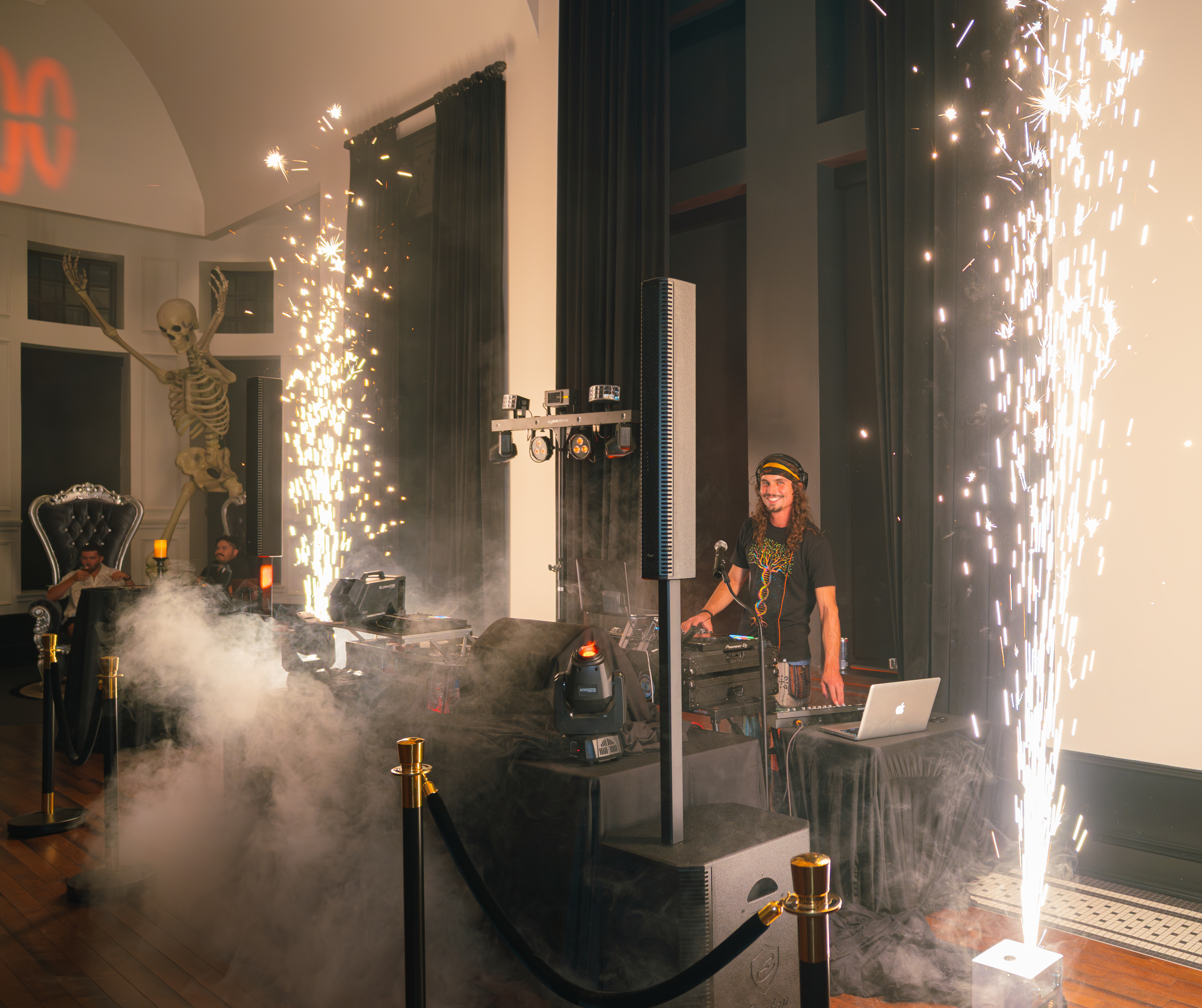 DJ with sparkler effects
